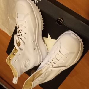 High top all white converse